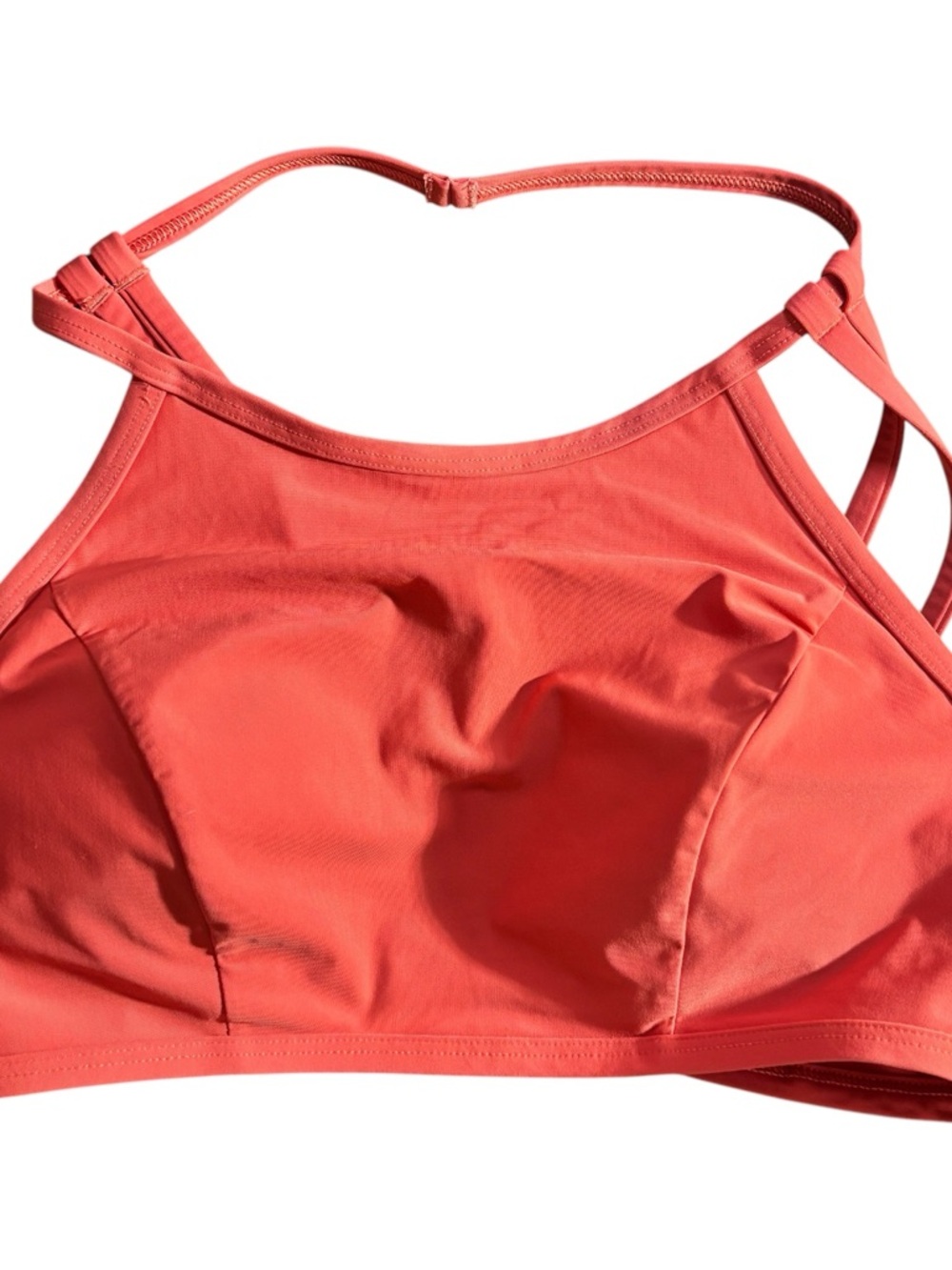 lululemon athletica Coral-Red High Neck Swim Bikini Top